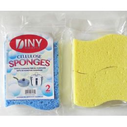 48 Pieces Cellulose Sponge 2 Pack S Shape Eco Friendly - Scouring Pads & Sponges