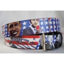 48 Pieces American Flag Obama Belts - Unisex Fashion Belts