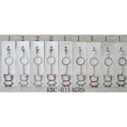 48 Units of Key Chain Kitty With Stone Assorted - Key Chains