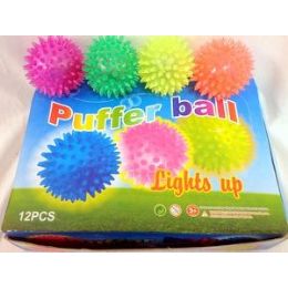 48 of 12 Pcs Light Up Spike Ball Assorted Color