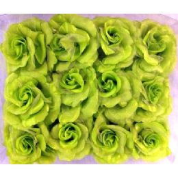 48 Wholesale Solid Color 3 Way Green Flowers For Hair