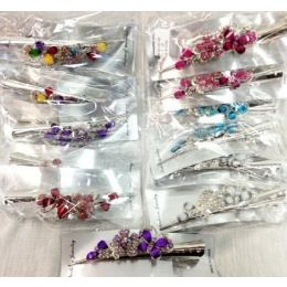 48 Wholesale Large Salon Clamp With Flower And Butterfly Design