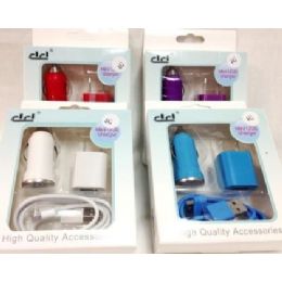24 Pieces Iphone 4/4s Home And Car Charger Assorted Colors - Cell Phone Accessories