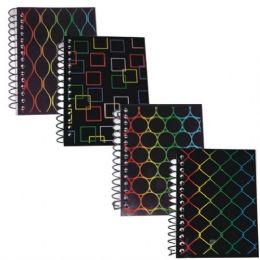 48 Wholesale Designer Fat Book 200shts - Neon Geometric