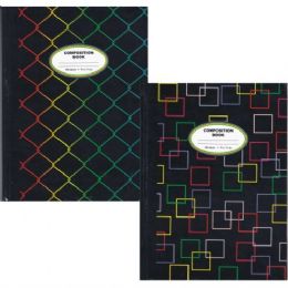 48 Wholesale Designer Composition Notebook - 100 Sheets - Neon Geometric
