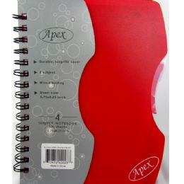 48 Pieces Apex 4 Subject Poly Notebook 8.25x5.75, - Notebooks