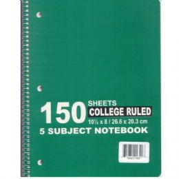 36 Wholesale 5 Subject Notebook College Ruled