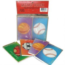 60 Pieces Poly Memo Pads - 4pk. - Sports ( 4 Assorted Designs) - Notebooks