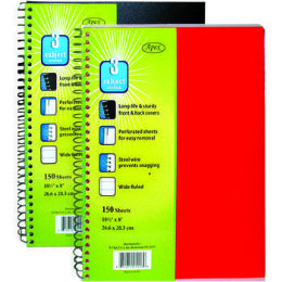36 Wholesale Plastic Poly Note Book - 3 Subject - 150 SheetS-10.5"x8"