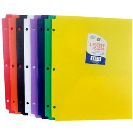 60 Wholesale Snap In Plastic 2 Pocket Folders - Assorted Colors