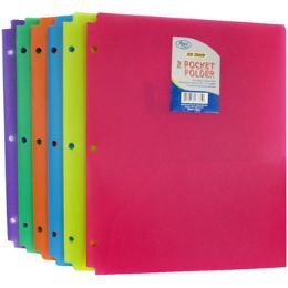 60 Wholesale Snap In Plastic 2 Pocket Folders - Assorted Colors