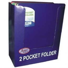 50 Wholesale 2 Pocket 3 Holes Poly Clear Line Folder 5 Asst Colors In Display