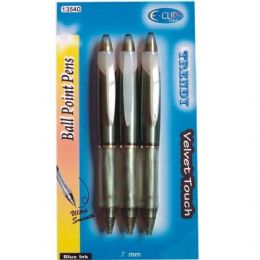 48 Wholesale Velvet Touch Ball Point Pen 3pk