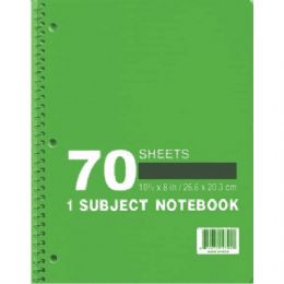 48 Wholesale 1 Subject Notebook, 70 Sheets, Wide Ruled