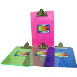 48 Wholesale Bulk Acrylic Clip Board - 6" X 9" - Assorted Colors