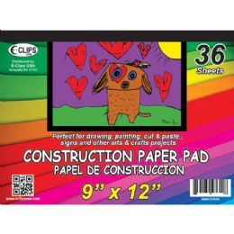 48 Wholesale Construction Paper Pad, 9x12, 36 Sheets