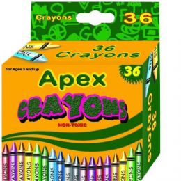 60 Pieces Apex Crayon 36ct Compare To Crayola Quality - Chalk,Chalkboards,Crayons