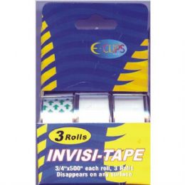 48 Wholesale E-Clips Invisible Tape 3 Pack