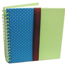 48 Wholesale Green Fancy Wire Spiral Notebook 6x6