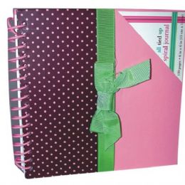 48 Pieces Pink Fancy Wire Spiral Notebook 6x6 - Notebooks