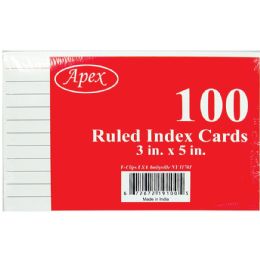 72 Bulk Index Cards, 3x5, 100 Pk, White, Ruled