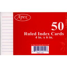 72 Wholesale Index Cards, 4x6, 50 Pk., White, Ruled
