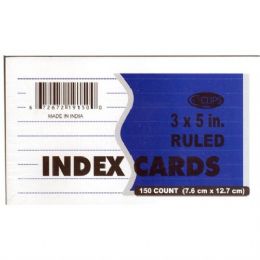 72 Bulk Index Cards, 5x8, 25 Pk. White, Ruled