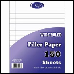36 Wholesale Filler Paper, 150 Count, Wide Ruled