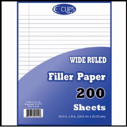 36 Wholesale Filler Paper, 200 Count, Wide Ruled