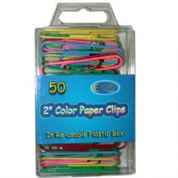 48 Wholesale 2" Color Paper Clips 50ct