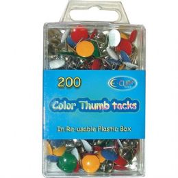 48 Wholesale Color Thumb Tacks 200 Count