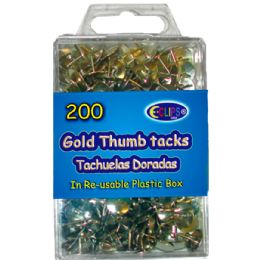 48 Bulk Thumb Tacks, Gold, 200 Ct.,