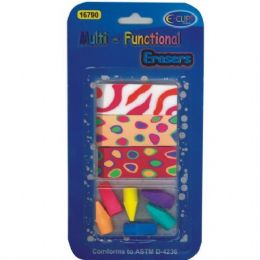 48 Wholesale MultI-Functional Erasers 9pk