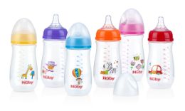 24 pieces Nuby Wide Neck Bottle, 9 oz - Baby Bottles