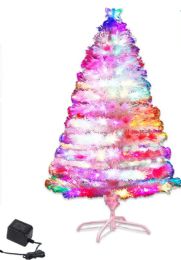 4 Pieces 208 Tip 6 Foot Ul Led Xmas Tree With Fiber Optical Light - Christmas Decorations