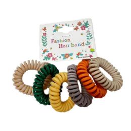 24 Wholesale 6pc Coil Hair Ties [colored]