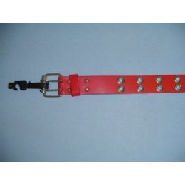 36 Pieces Red Belt With Holes Medium Only - Unisex Fashion Belts