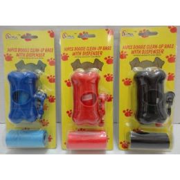 60 Wholesale Doggie CleaN-Up Bags With BonE-Shaped Dispenser