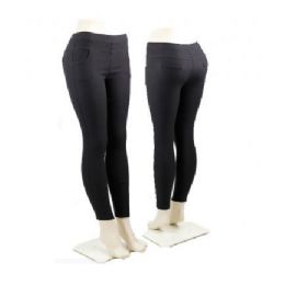36 Pieces Ladies Black Stretch Pants Leggings - Womens Leggings