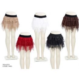 144 Pieces Ladies Organza Lace Mini Skirts - Womens Skirts