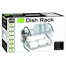 6 Pieces Two Tier Chrome Dish Rack - Dish Drying Racks