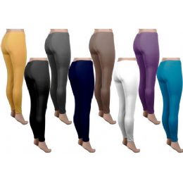 144 Wholesale Seemless Ladies Fleece Leggings Mix Colors Plus Size 1X-3x