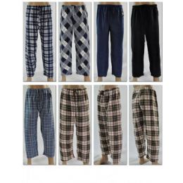 48 Pieces Mans Fleece Sleep Pants - Mens Pajamas