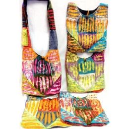 5 Units of Nepal Cotton Hobo Bags Sling Purses With Tie Dye Cotton - Handbags