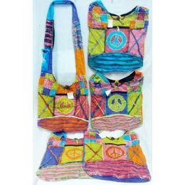 5 Units of Peace With Cross Design Hobo Bags Sling Purses Ast - Handbags