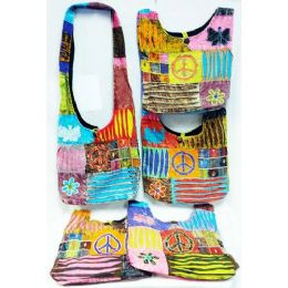 5 Wholesale Butterfly Peace Design Hobo Bags Sling Purses Ast
