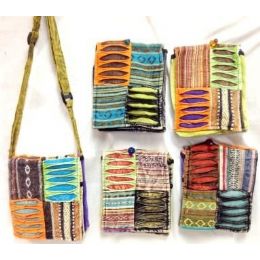 100 Units of Small Nepal Crossbody Bags Tie Dye Fabric Sling Purses - Handbags