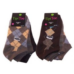 48 Pairs Women 3 Pack Plaid Print Ankle Sock - Womens Ankle Sock