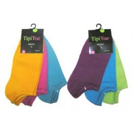 48 Pairs Women 3 Pack Bright Color Ankle Sock - Womens Ankle Sock