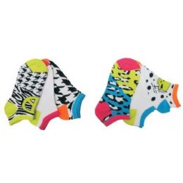 48 Pairs Women Assorted Print 3 Pack Ankle Sock - Womens Ankle Sock